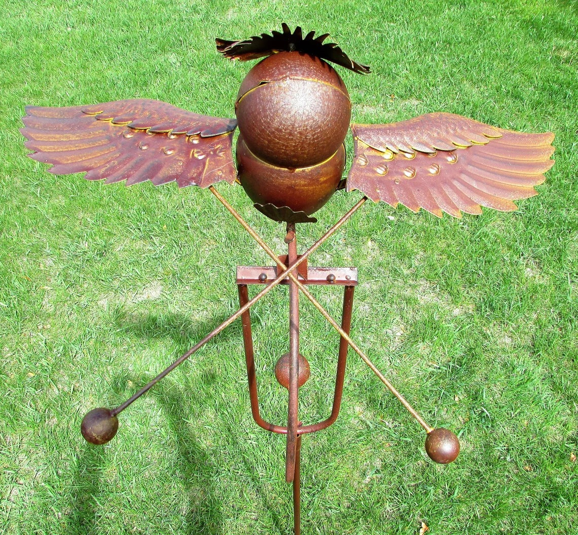 Owl Windmill Iron Bird Garden Garden Decoration