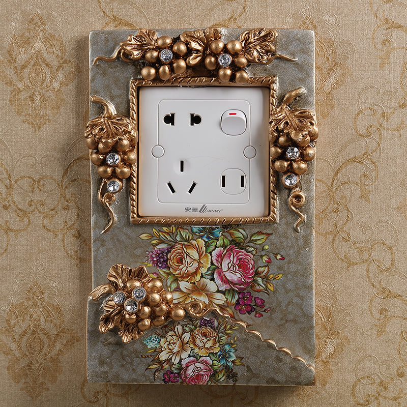 Plant Flowers Resin Wall Sticker Phone Holder