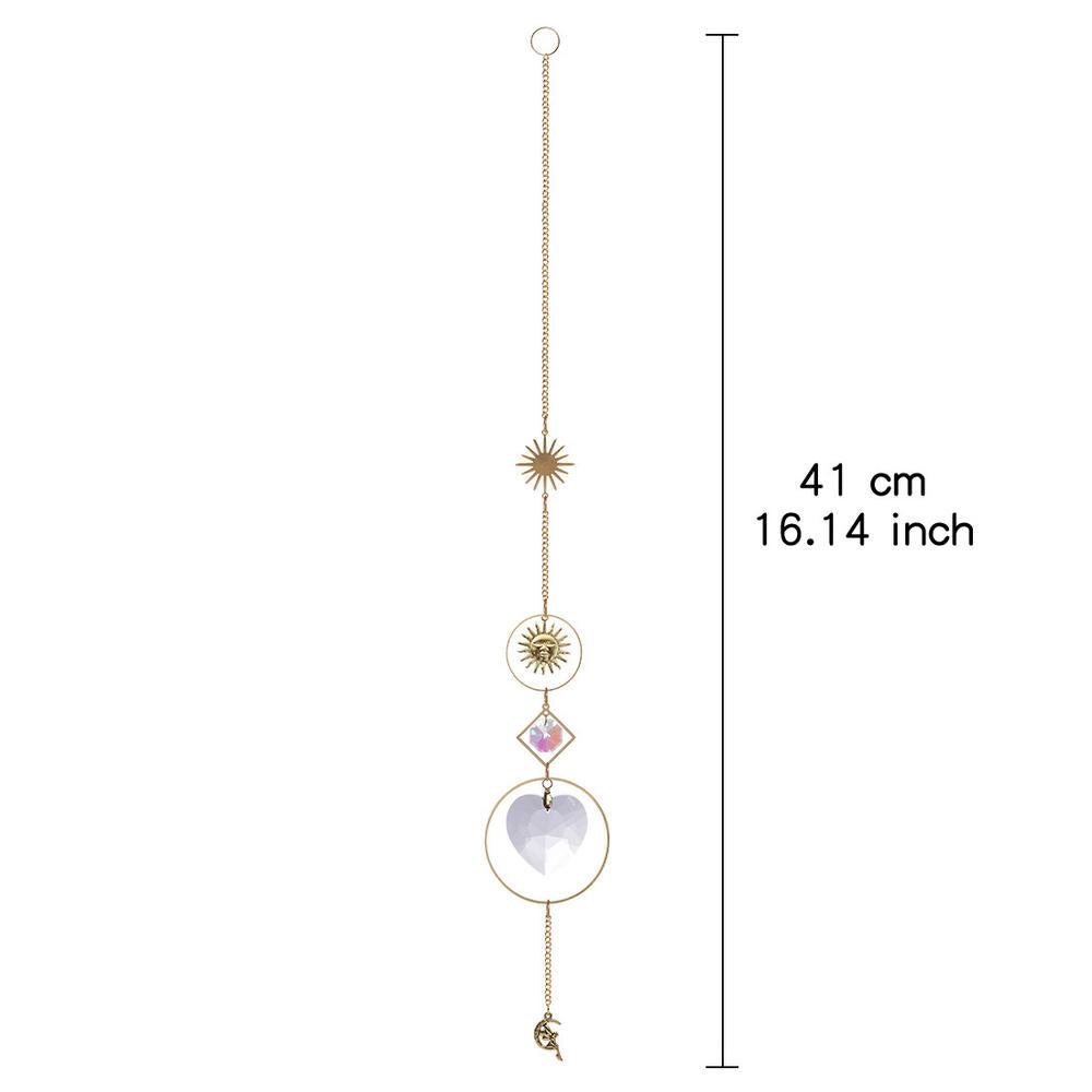 Crystal Wind Garden Amethyst Crescent Chimes