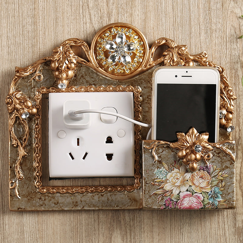 Plant Flowers Resin Wall Sticker Phone Holder
