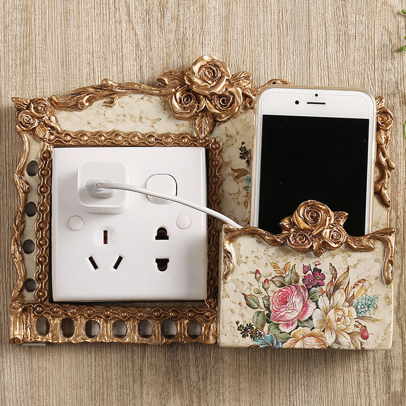 Plant Flowers Resin Wall Sticker Phone Holder