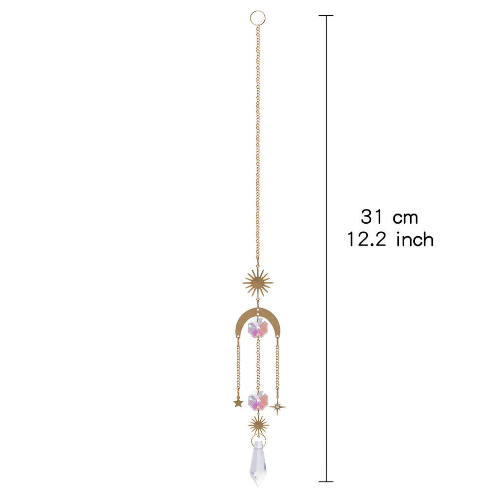 Crystal Wind Garden Amethyst Crescent Chimes