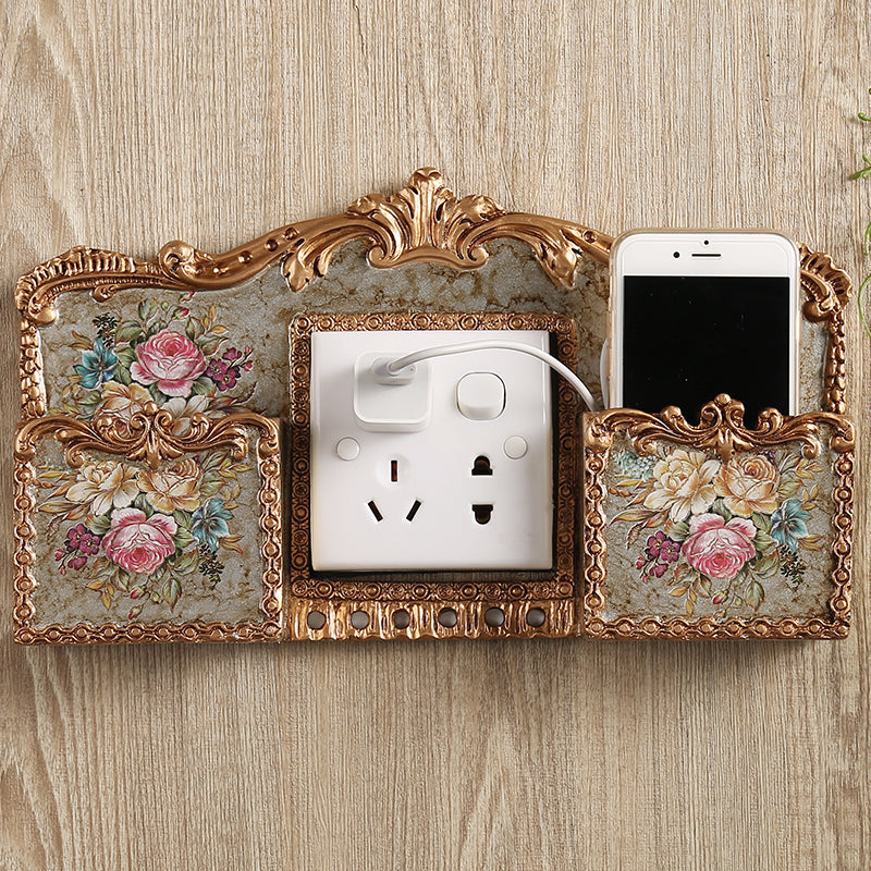 Plant Flowers Resin Wall Sticker Phone Holder
