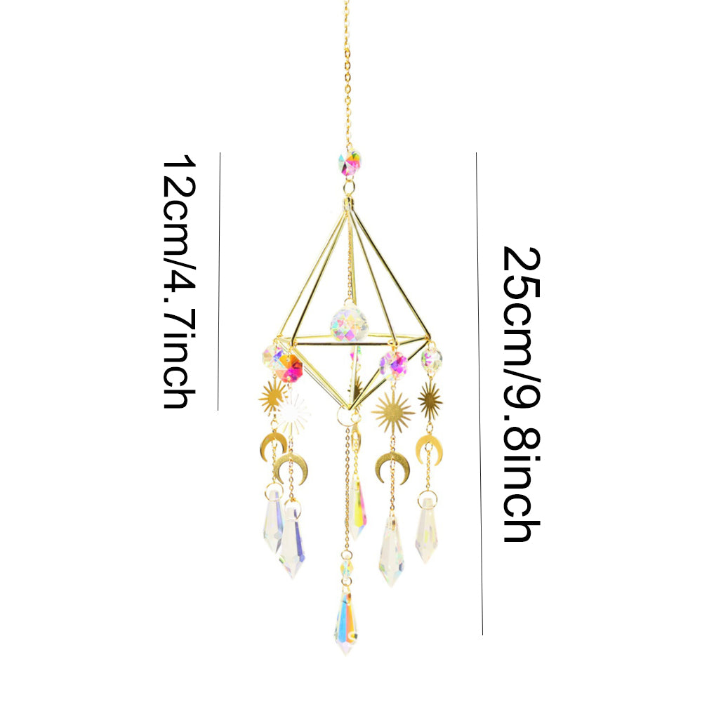 Crystal Wind Garden Amethyst Crescent Chimes