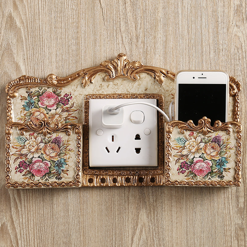 Plant Flowers Resin Wall Sticker Phone Holder