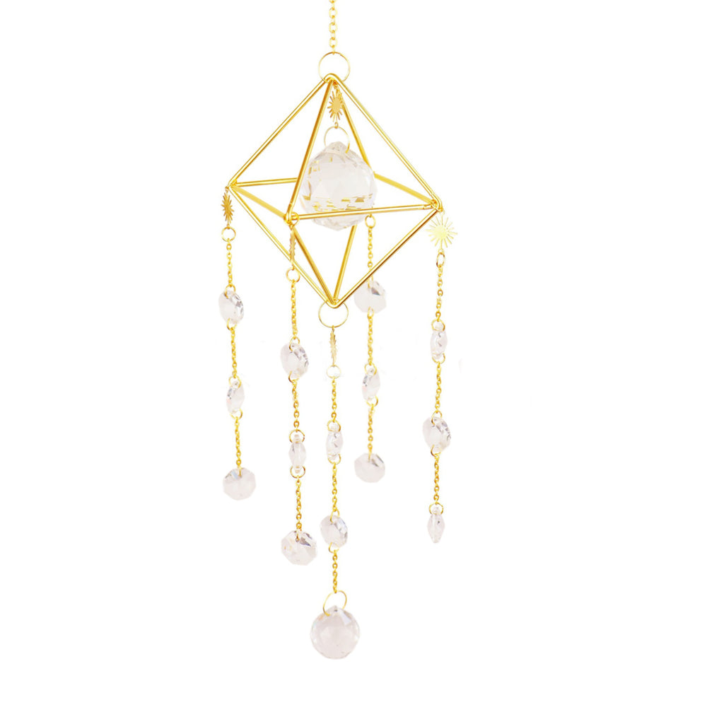 Crystal Wind Garden Amethyst Crescent Chimes