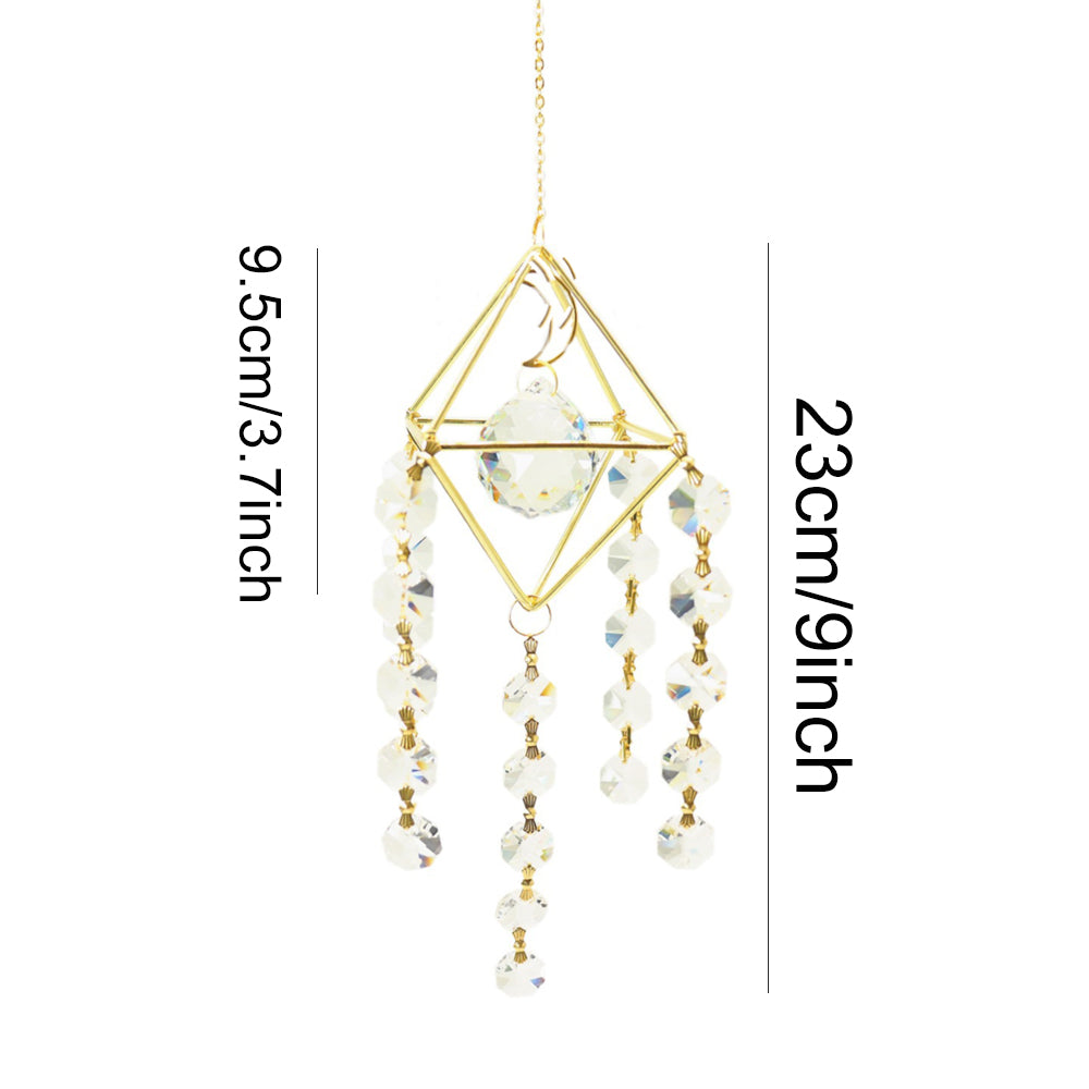 Crystal Wind Garden Amethyst Crescent Chimes