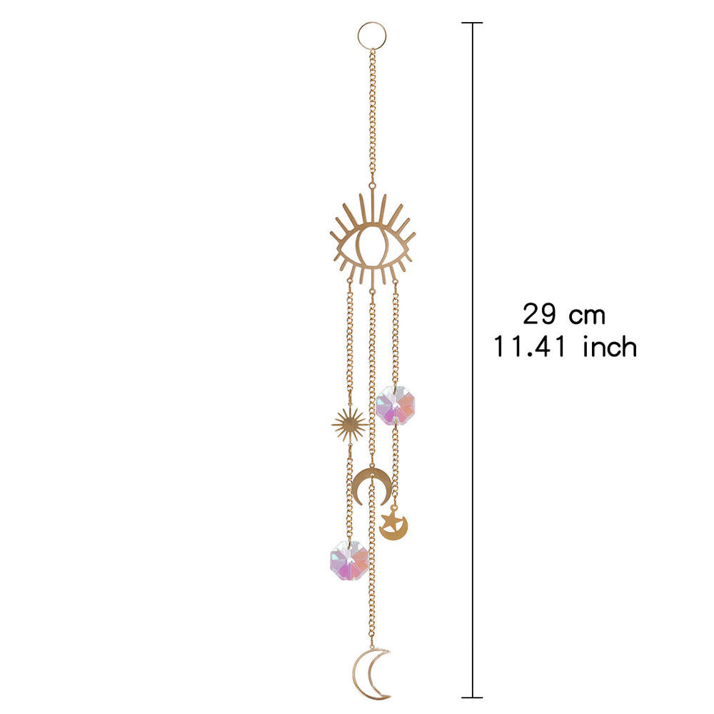 Crystal Wind Garden Amethyst Crescent Chimes