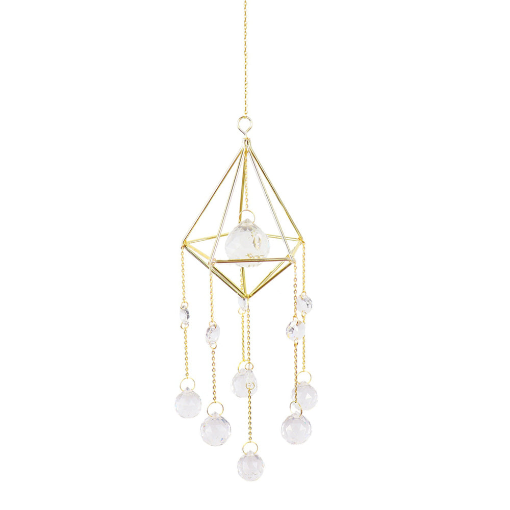 Crystal Wind Garden Amethyst Crescent Chimes