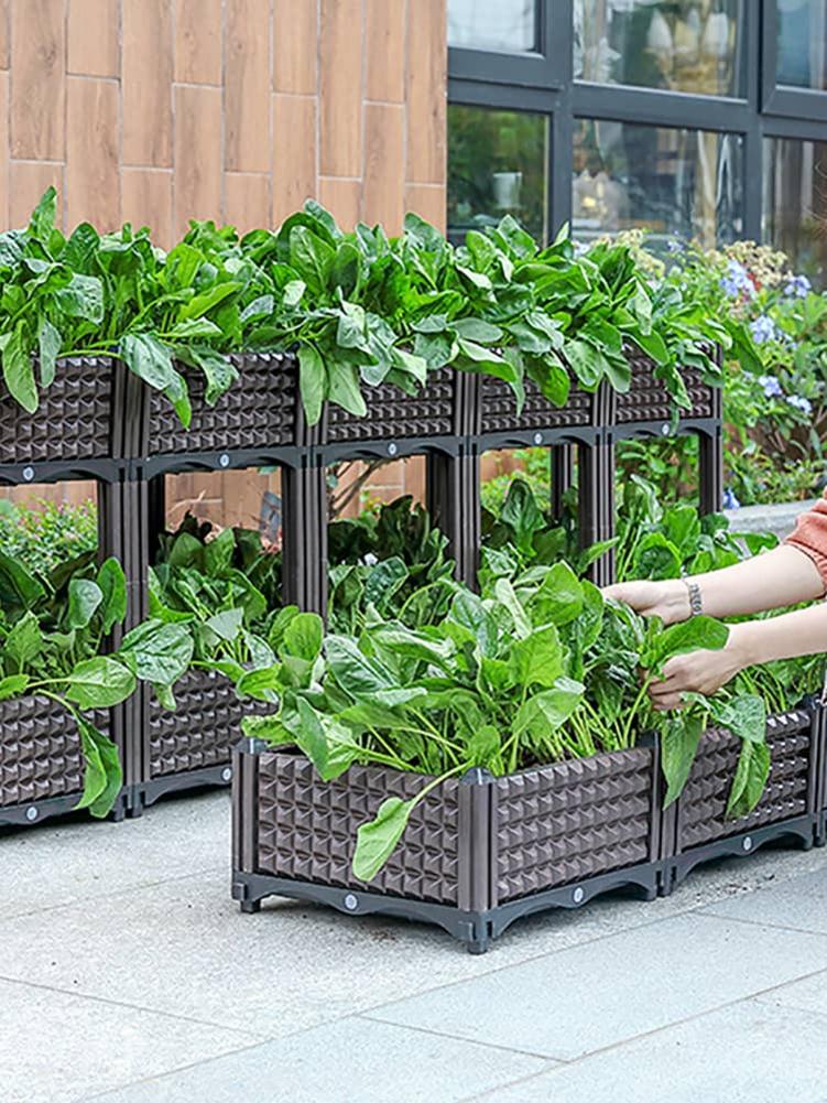 Raised Planter Grow Box Rectangular Flowerpot Elevated Garden Bed Garden Pots & Planters Elevated Garden Bed Garden Decoration