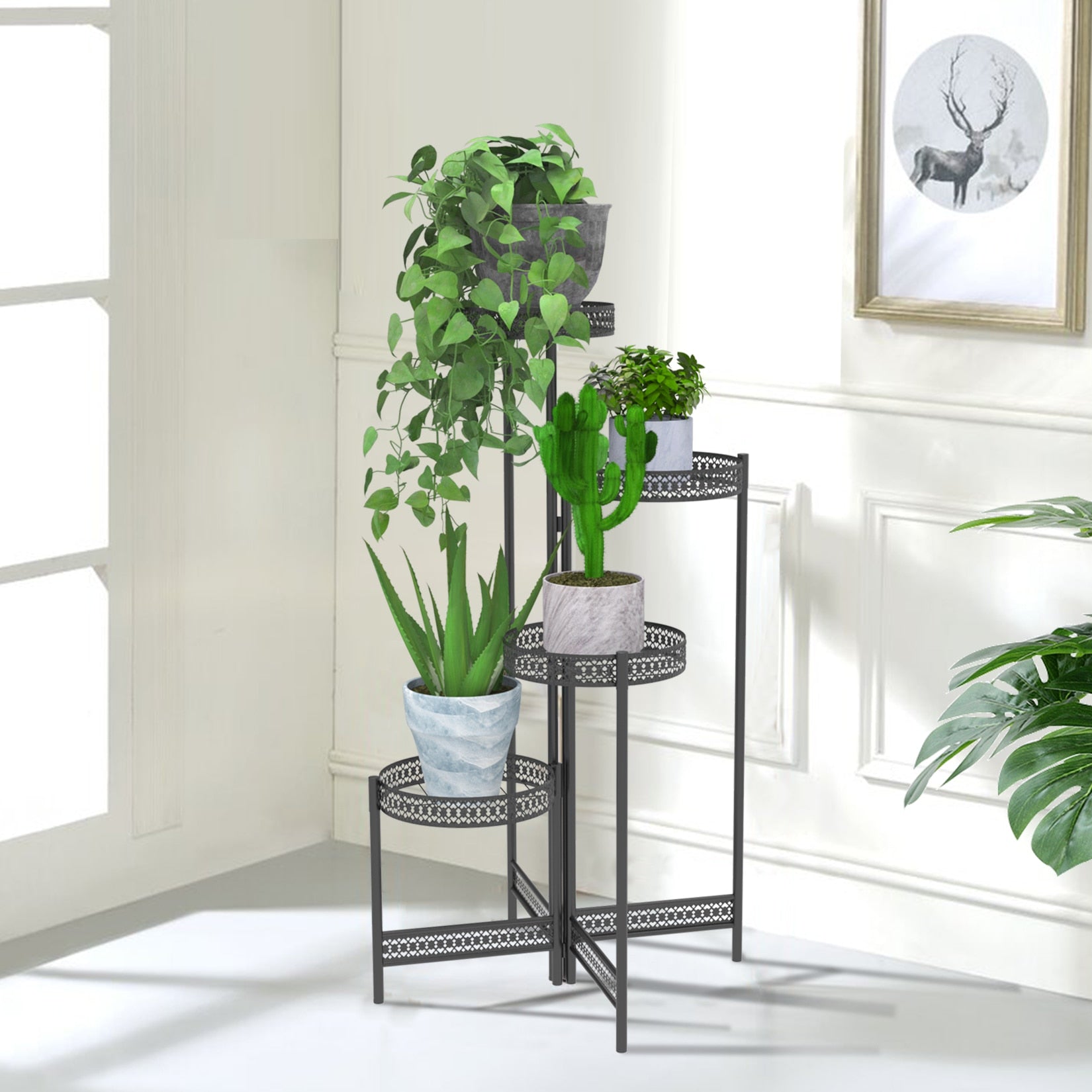 Metal Plant Stand Folding Shelf
