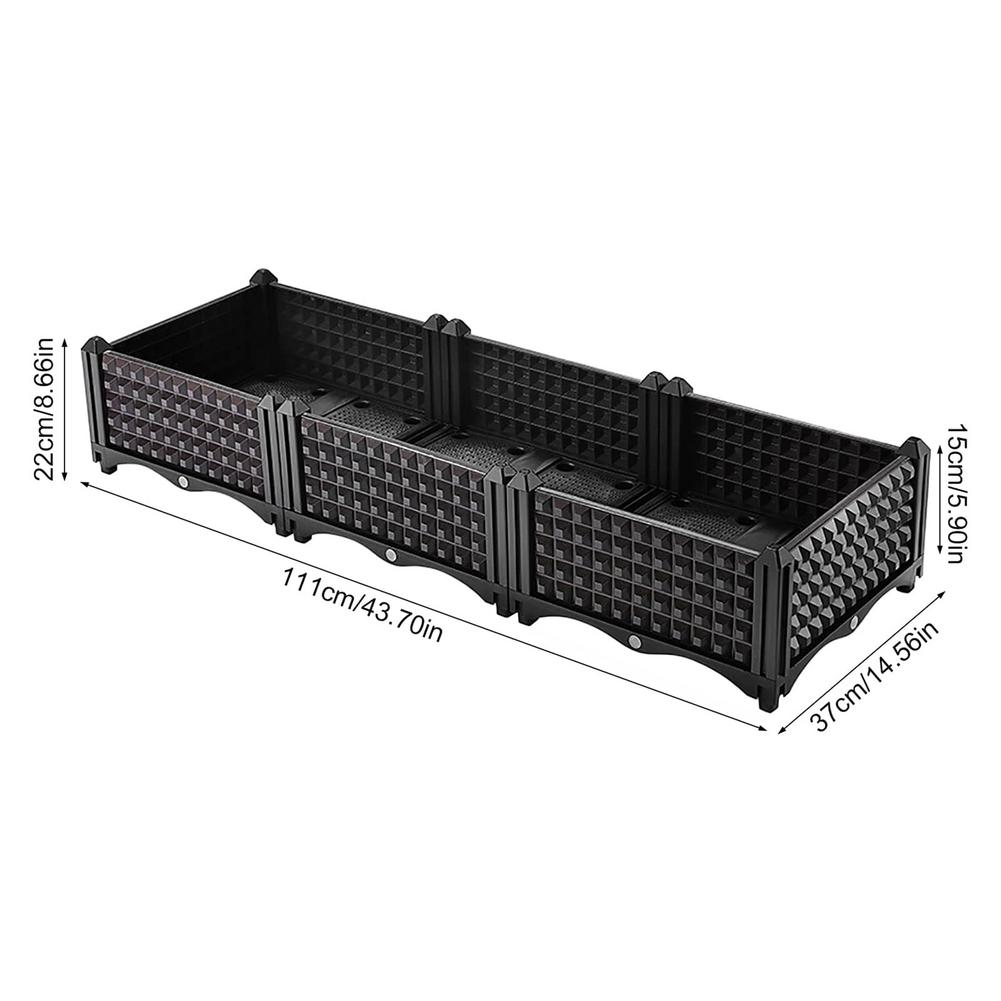 Raised Planter Grow Box Rectangular Flowerpot Elevated Garden Bed Balcony Planting Box Gardening Modular Planting Box