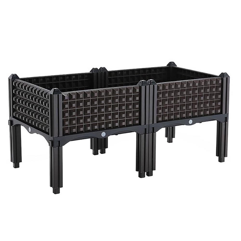 Raised Planter Grow Box Rectangular Flowerpot Elevated Garden Bed Balcony Planting Box Gardening Modular Planting Box