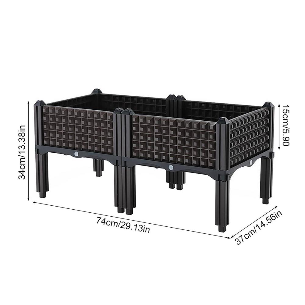 Raised Planter Grow Box Rectangular Flowerpot Elevated Garden Bed Balcony Planting Box Gardening Modular Planting Box