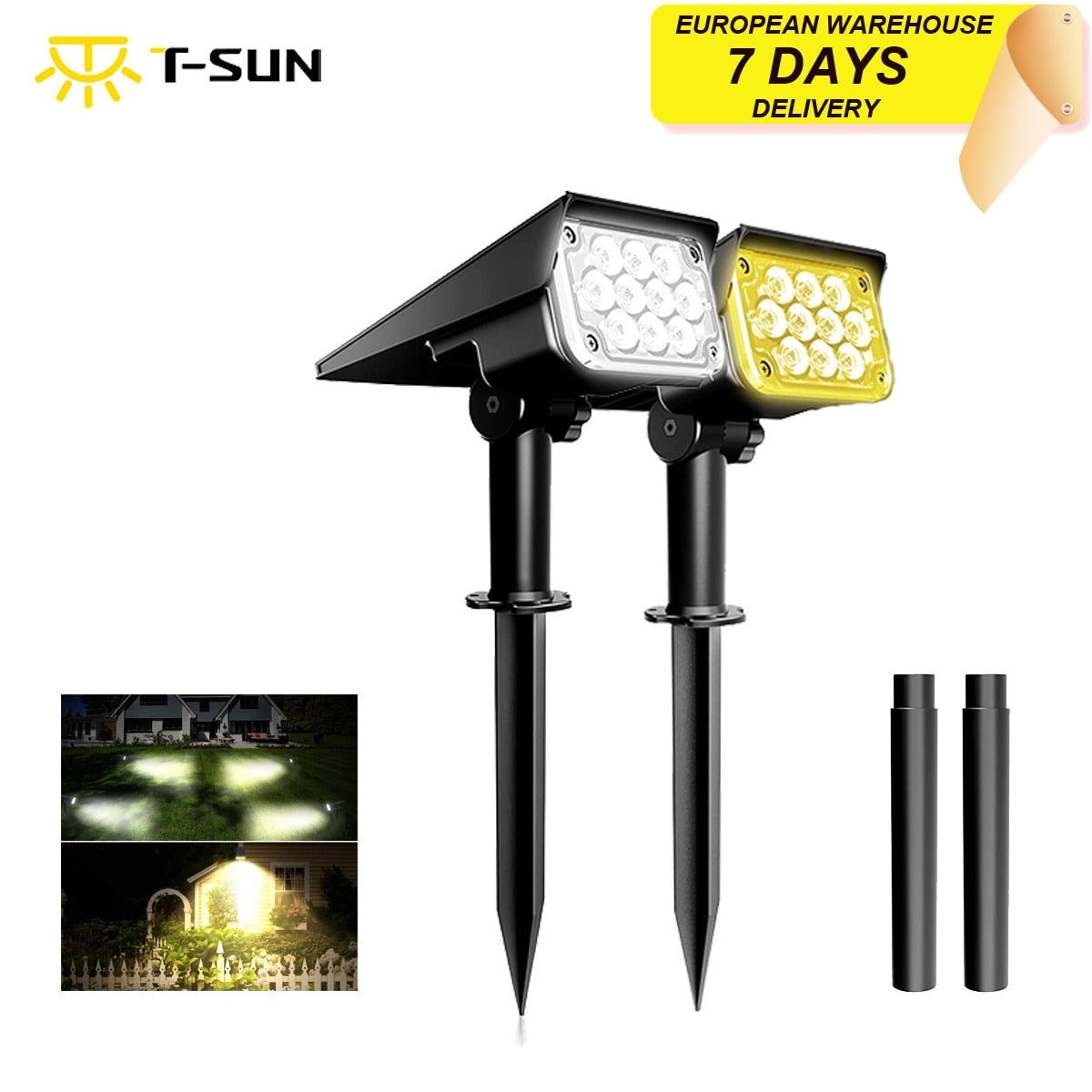 T-SUNRISE  1-4pcs 20LED Solar Garden Light IP65 Waterproof Auto ON/OFF Outdoor Solar Lights Solar Landscape Spotlights Lamps