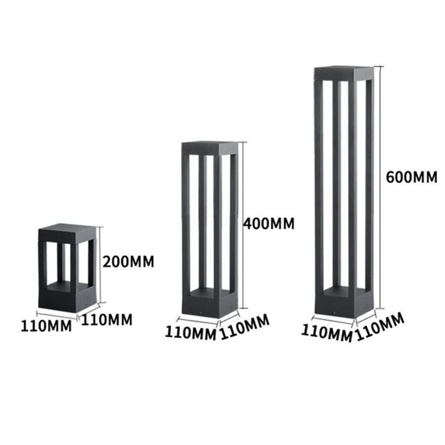 Thrisdar Outdoor Waterproof Lawn Lamp Modern Simple Garden Landscape Pillar light Pathway landscape Villa Garden Bollard Light