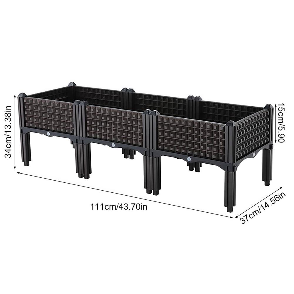Raised Planter Grow Box Rectangular Flowerpot Elevated Garden Bed Balcony Planting Box Gardening Modular Planting Box