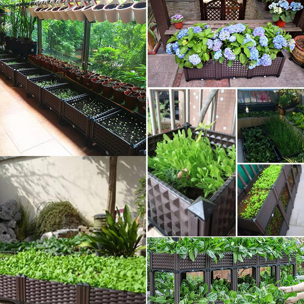 Raised Planter Grow Box Rectangular Flowerpot Elevated Garden Bed Gardening Pots & Planters Planting Supplies