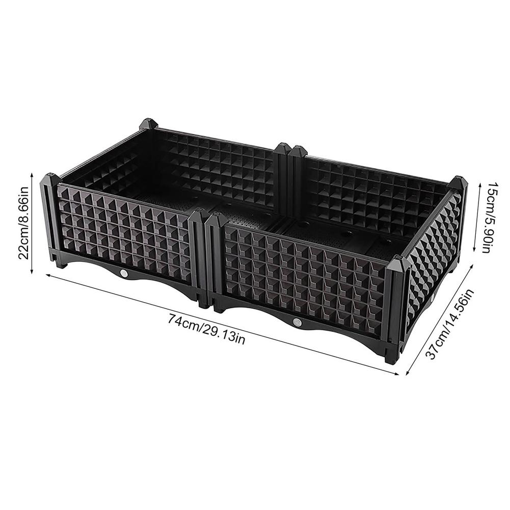 Raised Planter Grow Box Rectangular Flowerpot Elevated Garden Bed Balcony Planting Box Gardening Modular Planting Box