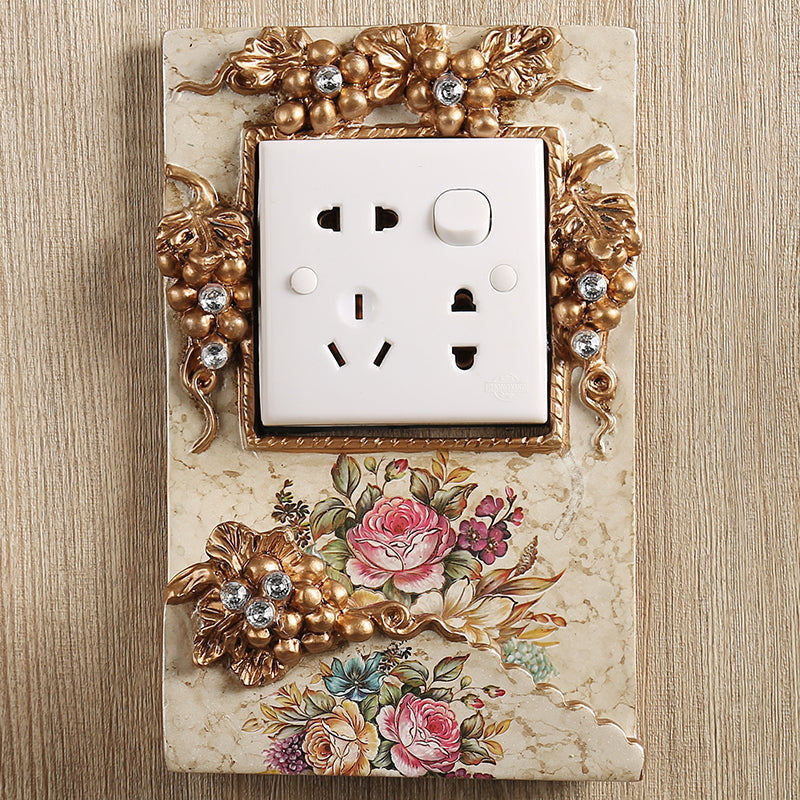 Plant Flowers Resin Wall Sticker Phone Holder