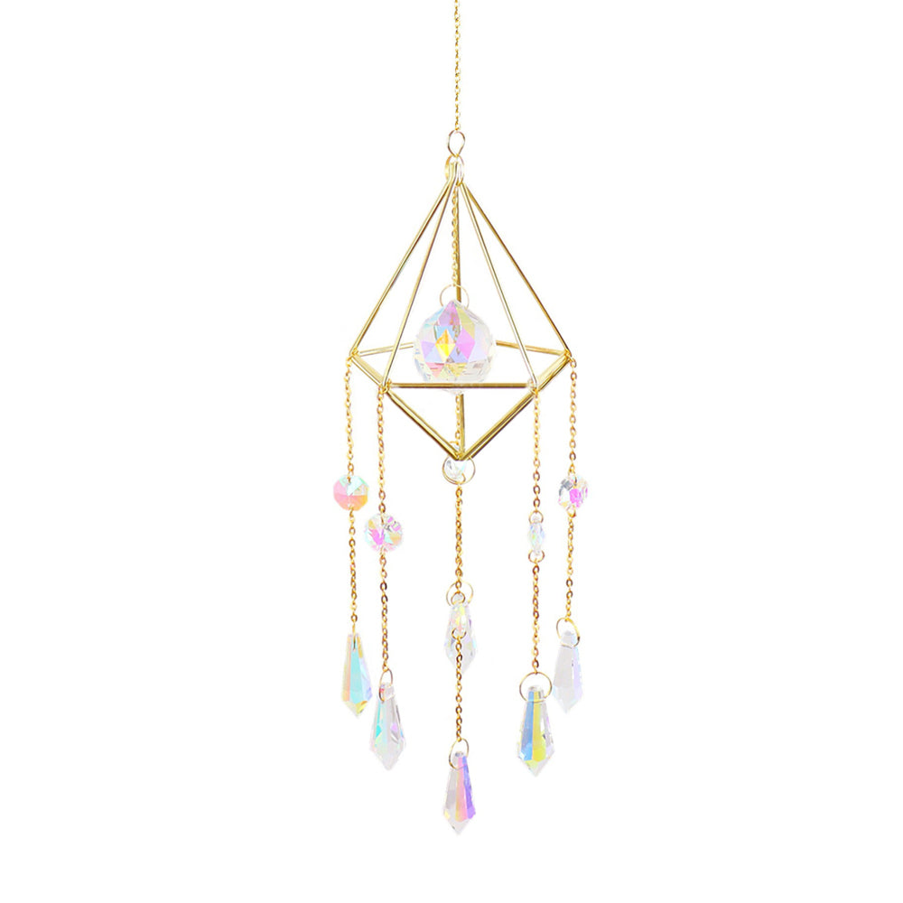 Crystal Wind Garden Amethyst Crescent Chimes
