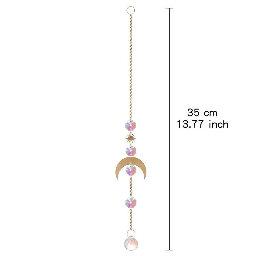 Crystal Wind Garden Amethyst Crescent Chimes
