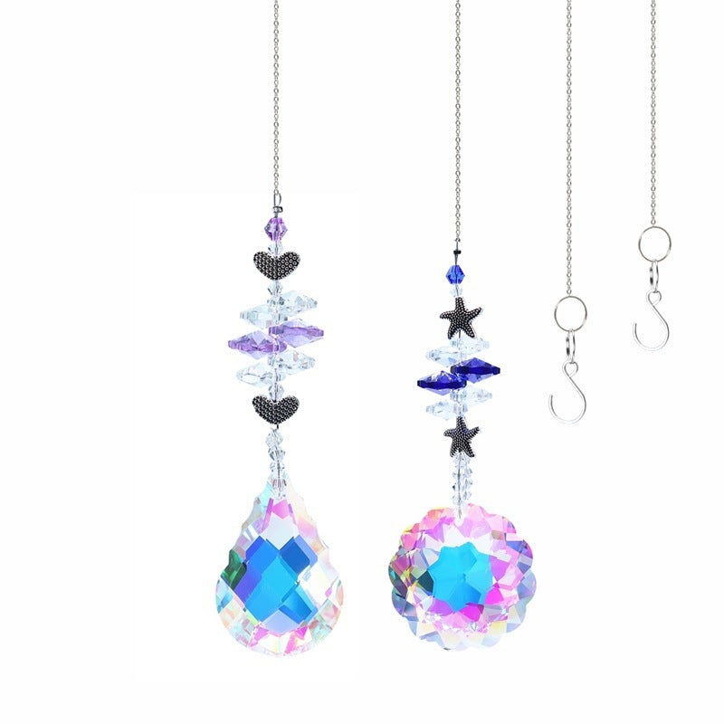 Crystal Wind Garden Amethyst Crescent Chimes