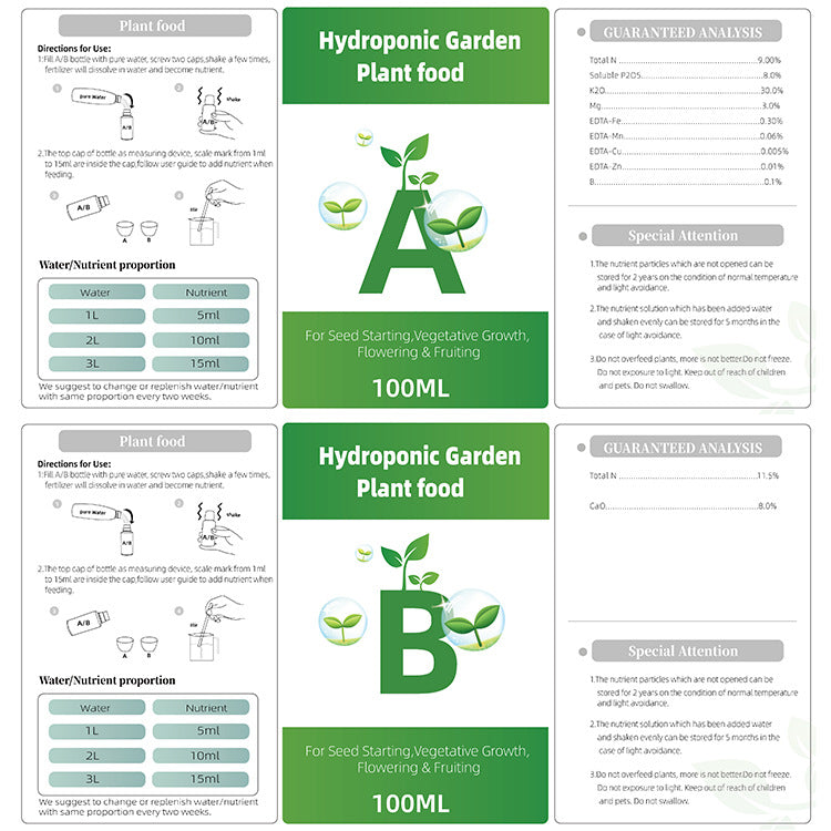 Soilless Cultivation Nutrient Solution AB Fertilizer Vegetables And Flowers