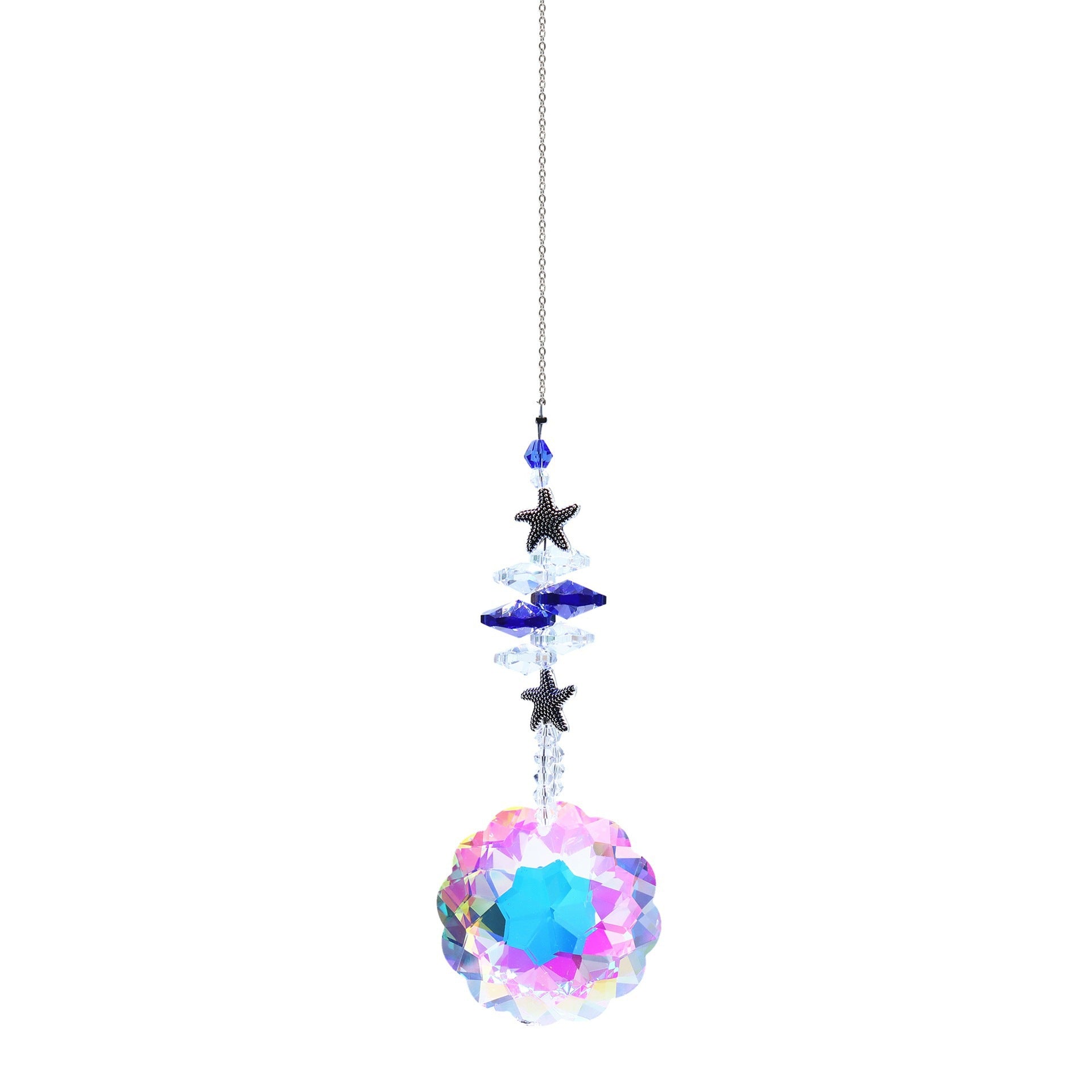 Crystal Wind Garden Amethyst Crescent Chimes