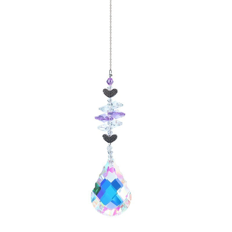 Crystal Wind Garden Amethyst Crescent Chimes