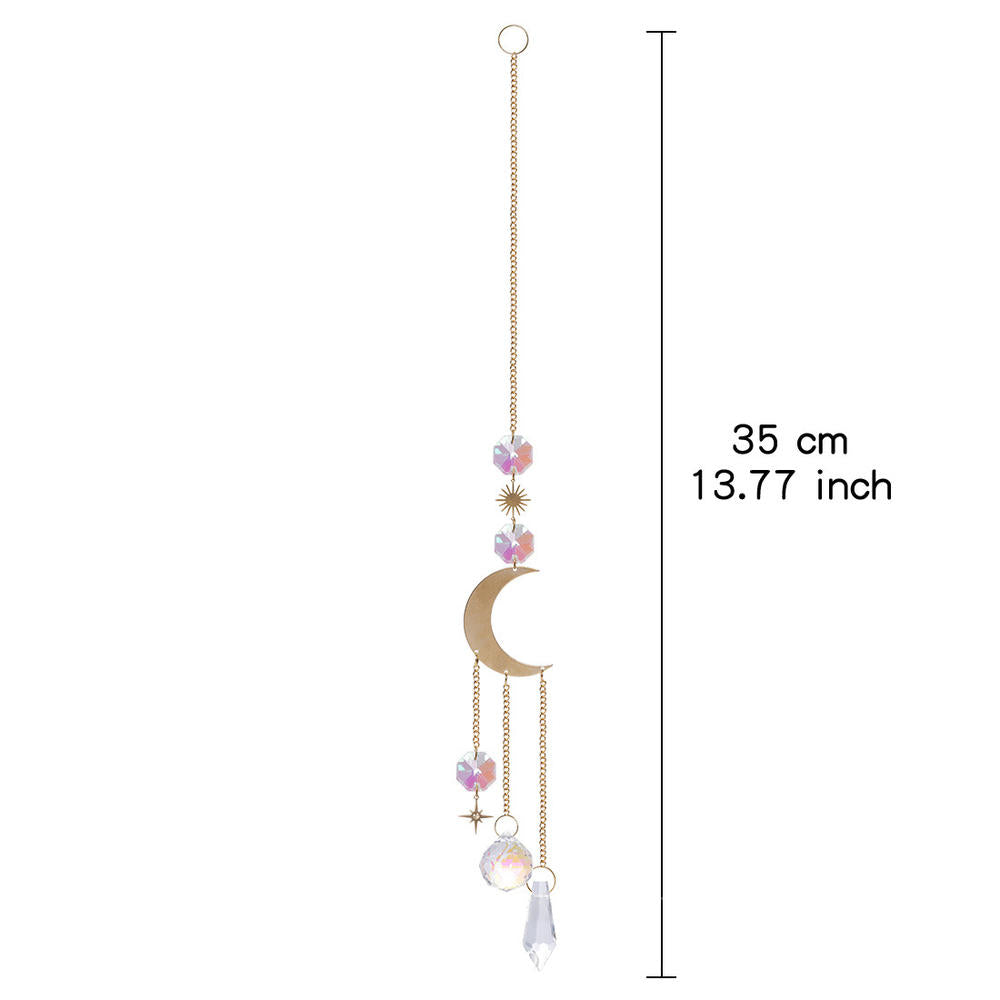 Crystal Wind Garden Amethyst Crescent Chimes