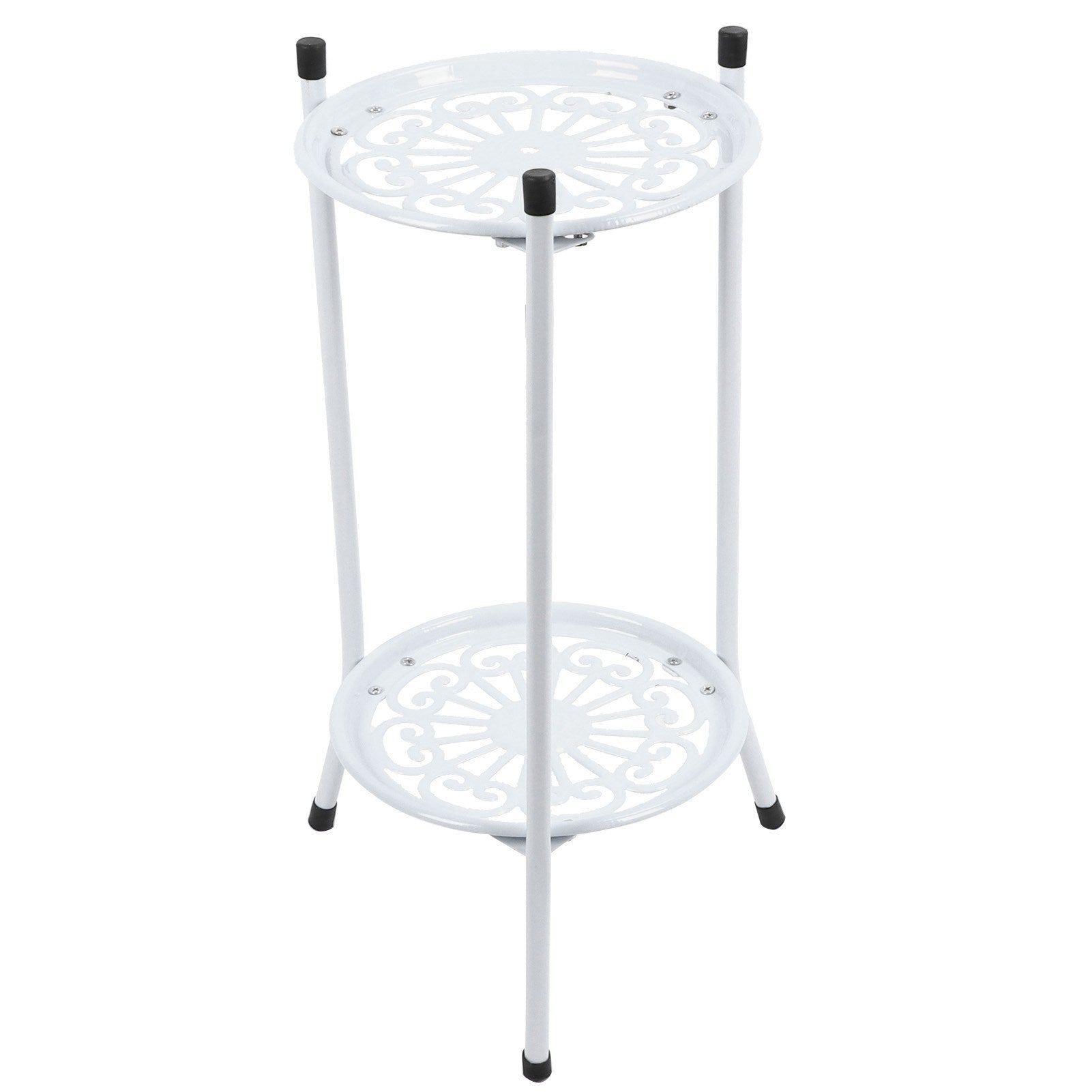 2‑Tier Metal Plant Stand Flower Pot Holder Display Shelf Rack Home Decoration Garden AccessoriesWhite