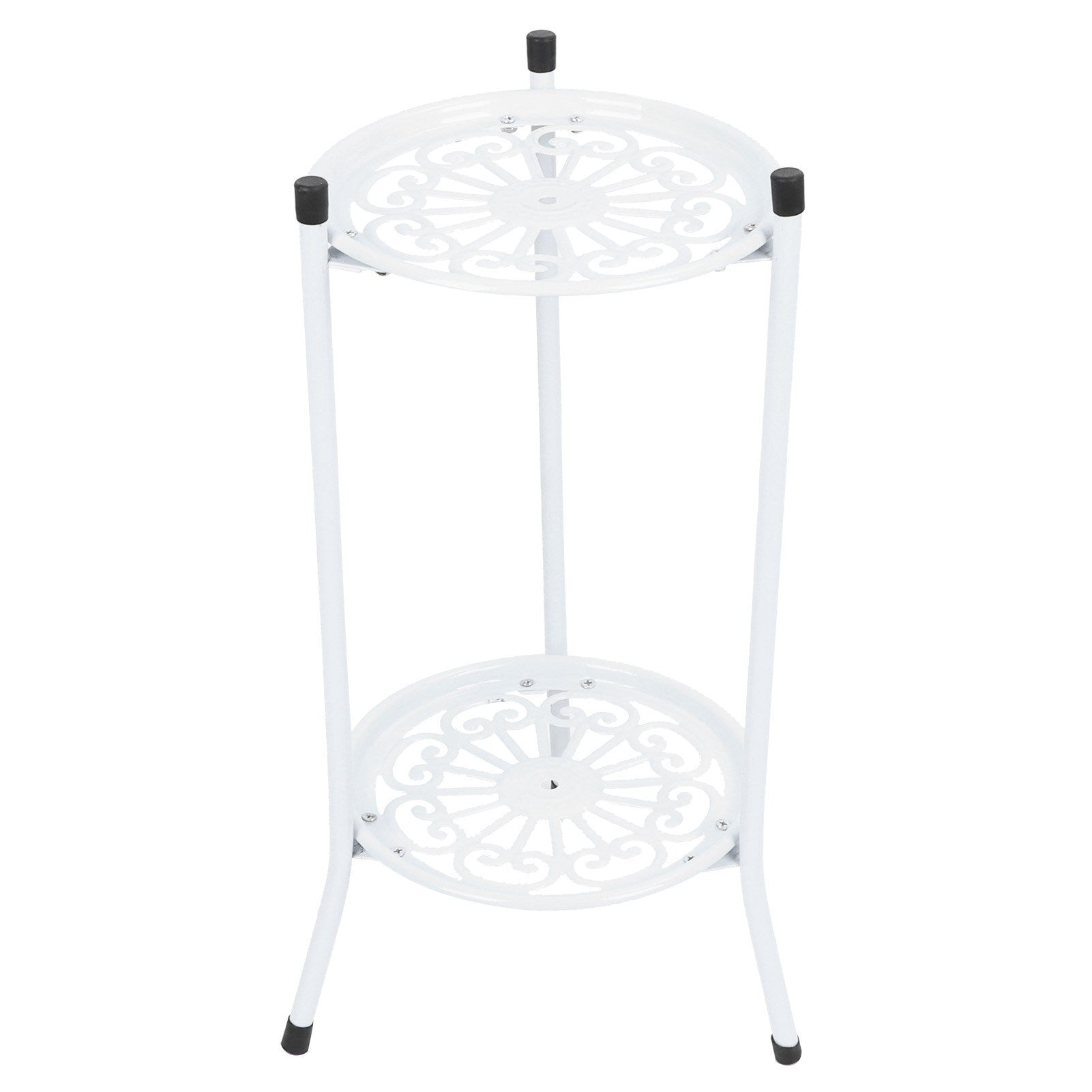 2‑Tier Metal Plant Stand Flower Pot Holder Display Shelf Rack Home Decoration Garden AccessoriesWhite