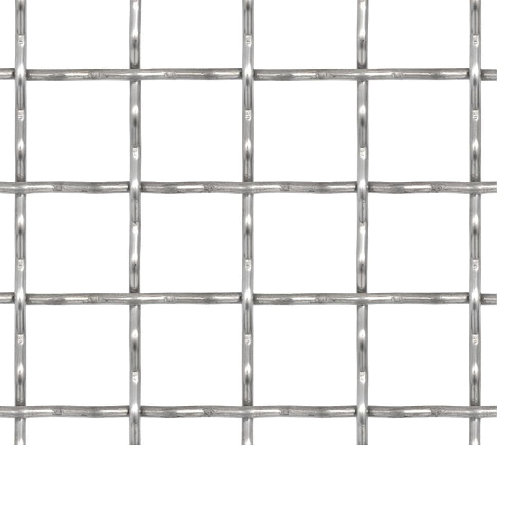 vidaXL Crimped Garden Wire Fence Stainless Steel 19.7"x19.7" 0.8"x0.8"x0.1"