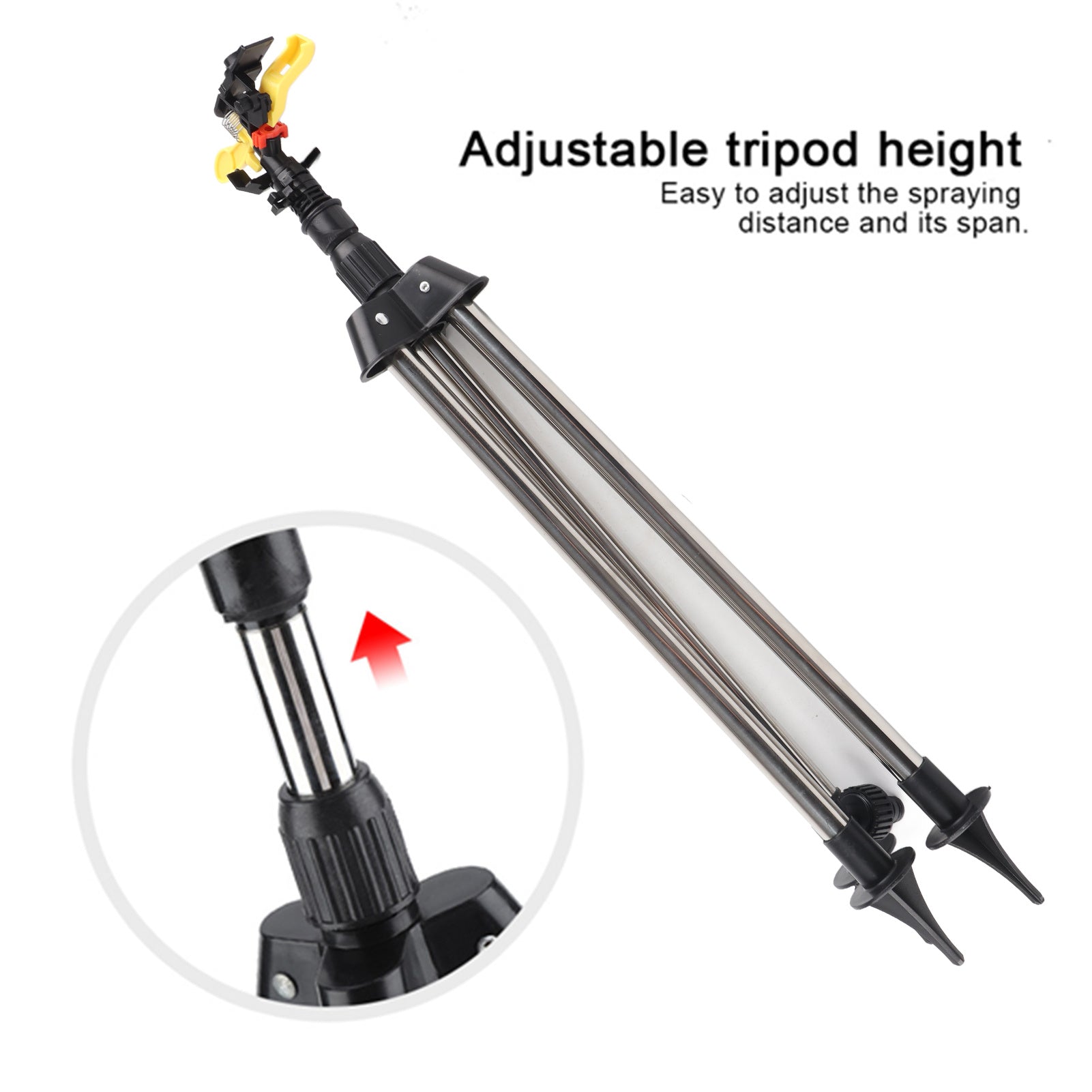 Stainless Steel Tripod Water Irrigation Tool Sprinkler Auto System Garden Lawn Supplies