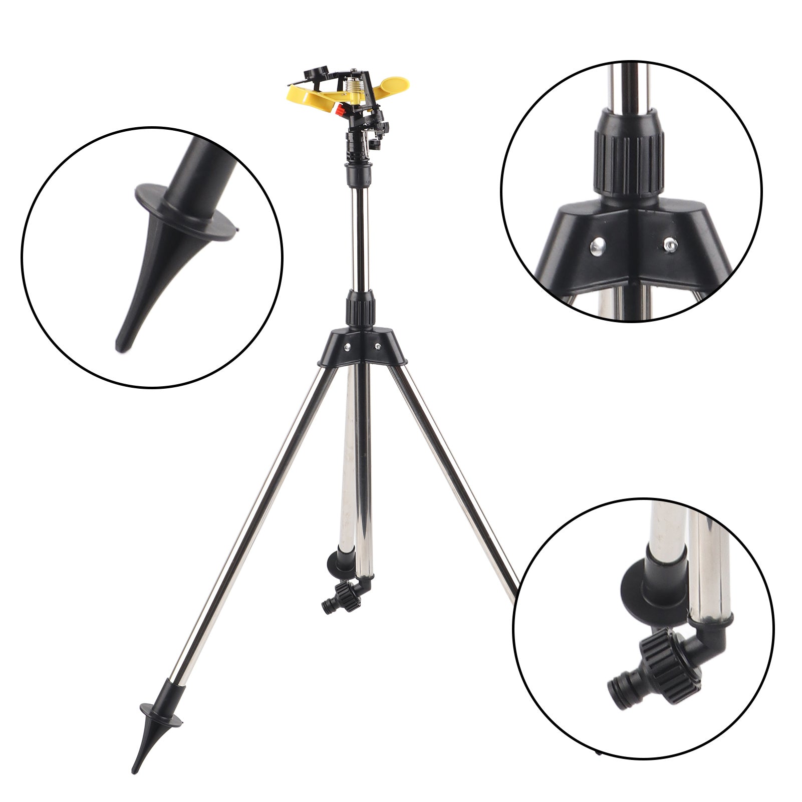 Stainless Steel Tripod Water Irrigation Tool Sprinkler Auto System Garden Lawn Supplies