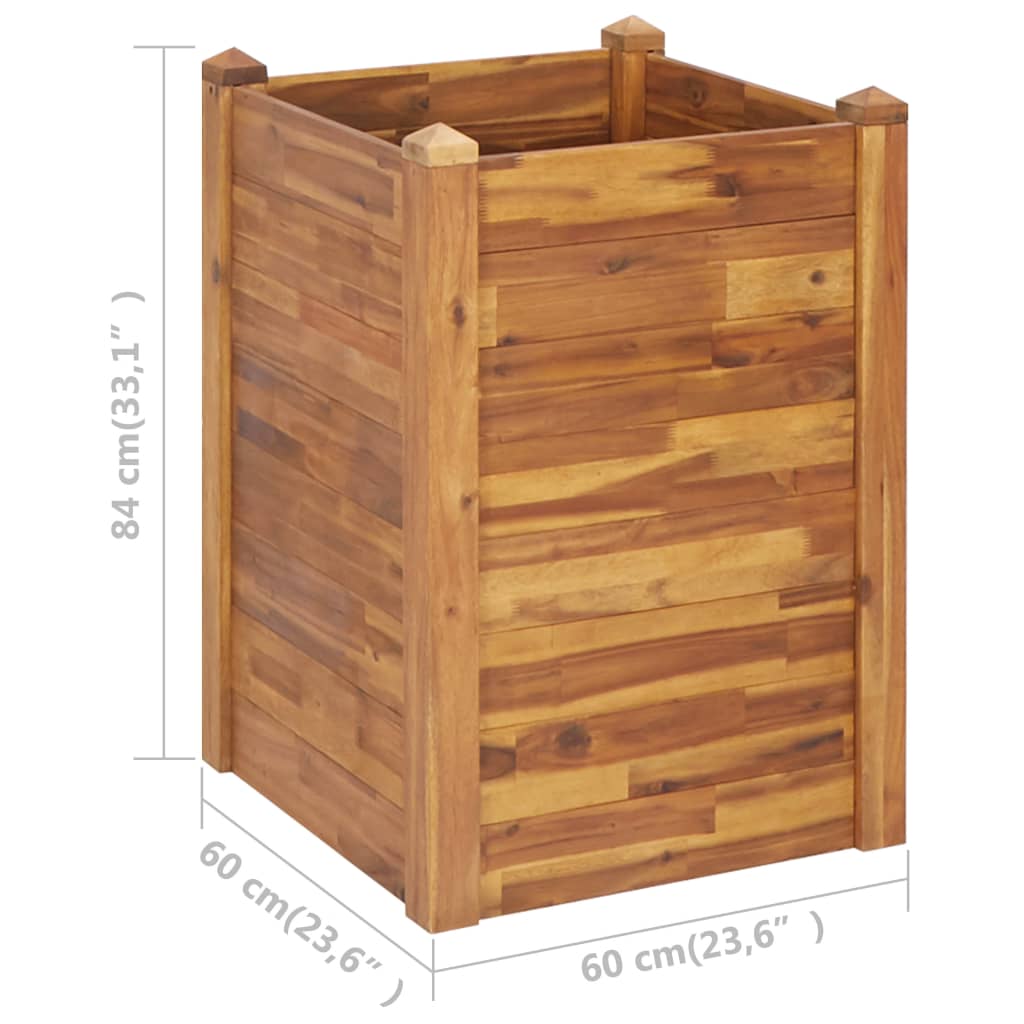 vidaXL Planter Flower Plant Box for Outdoor Patio Garden Solid Wood Acacia