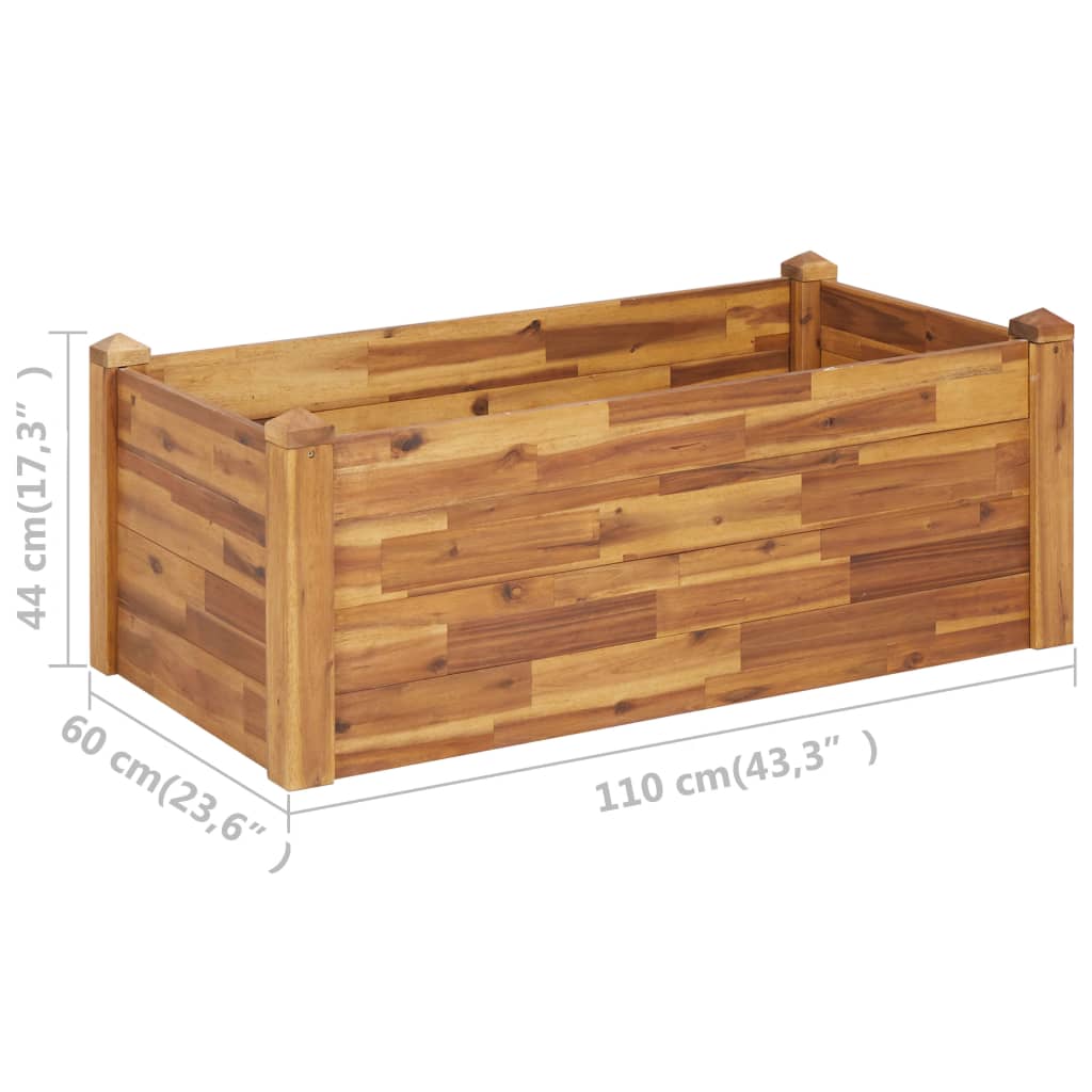 vidaXL Planter Flower Plant Box for Outdoor Patio Garden Solid Wood Acacia