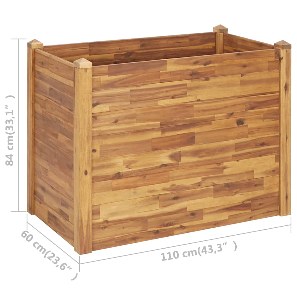 vidaXL Planter Flower Plant Box for Outdoor Patio Garden Solid Wood Acacia