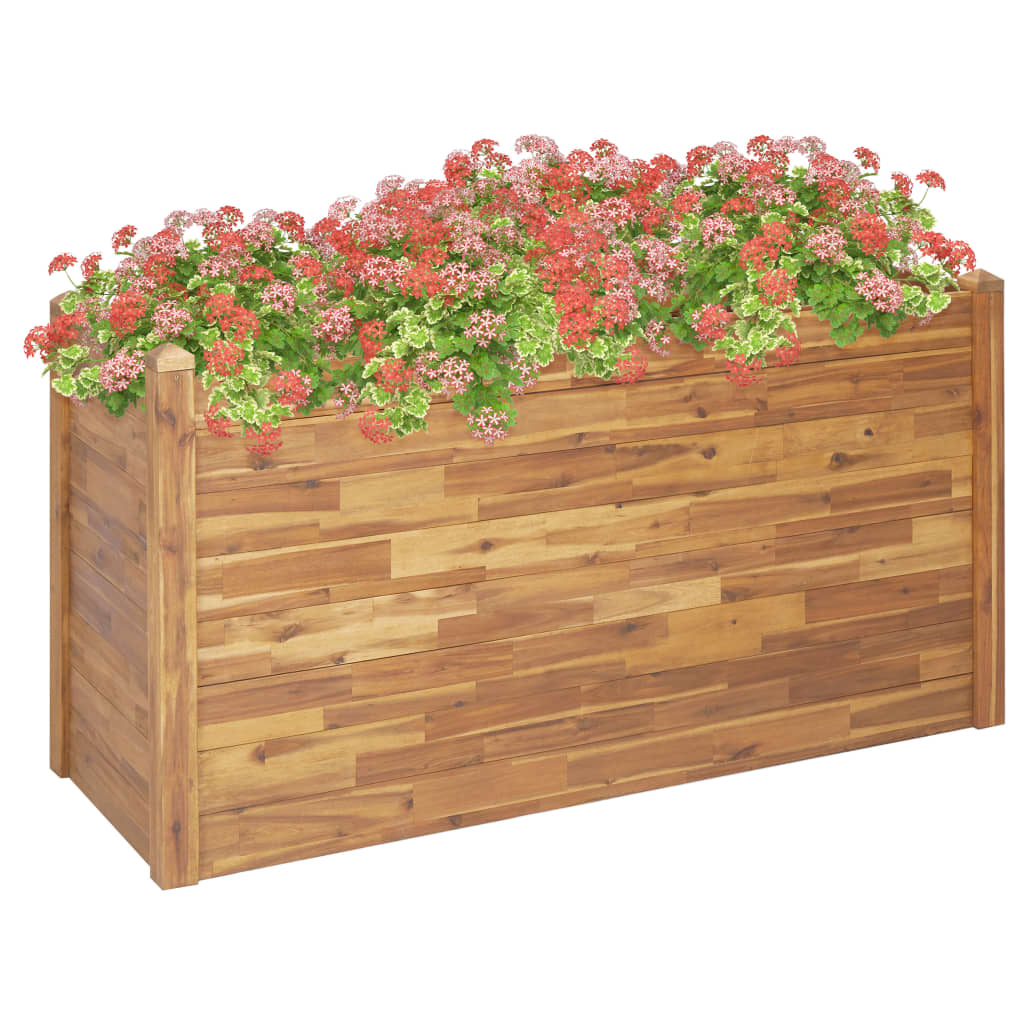 vidaXL Planter Flower Plant Box for Outdoor Patio Garden Solid Wood Acacia