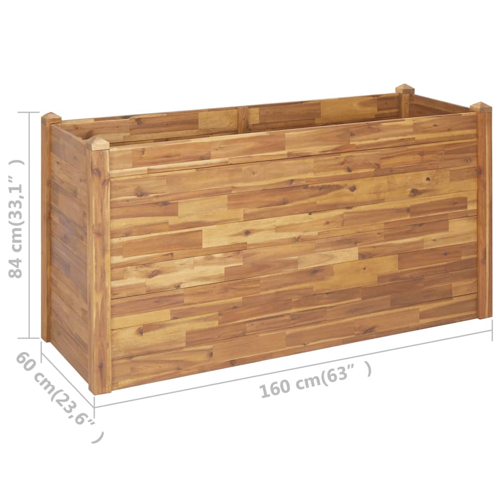 vidaXL Planter Flower Plant Box for Outdoor Patio Garden Solid Wood Acacia