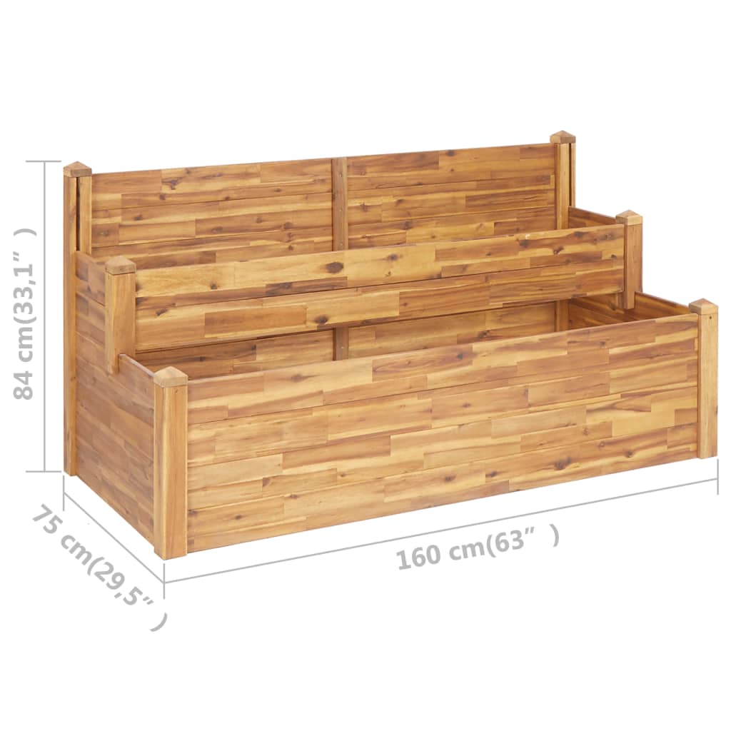 vidaXL Planter Flower Plant Box for Outdoor Patio Garden Solid Wood Acacia