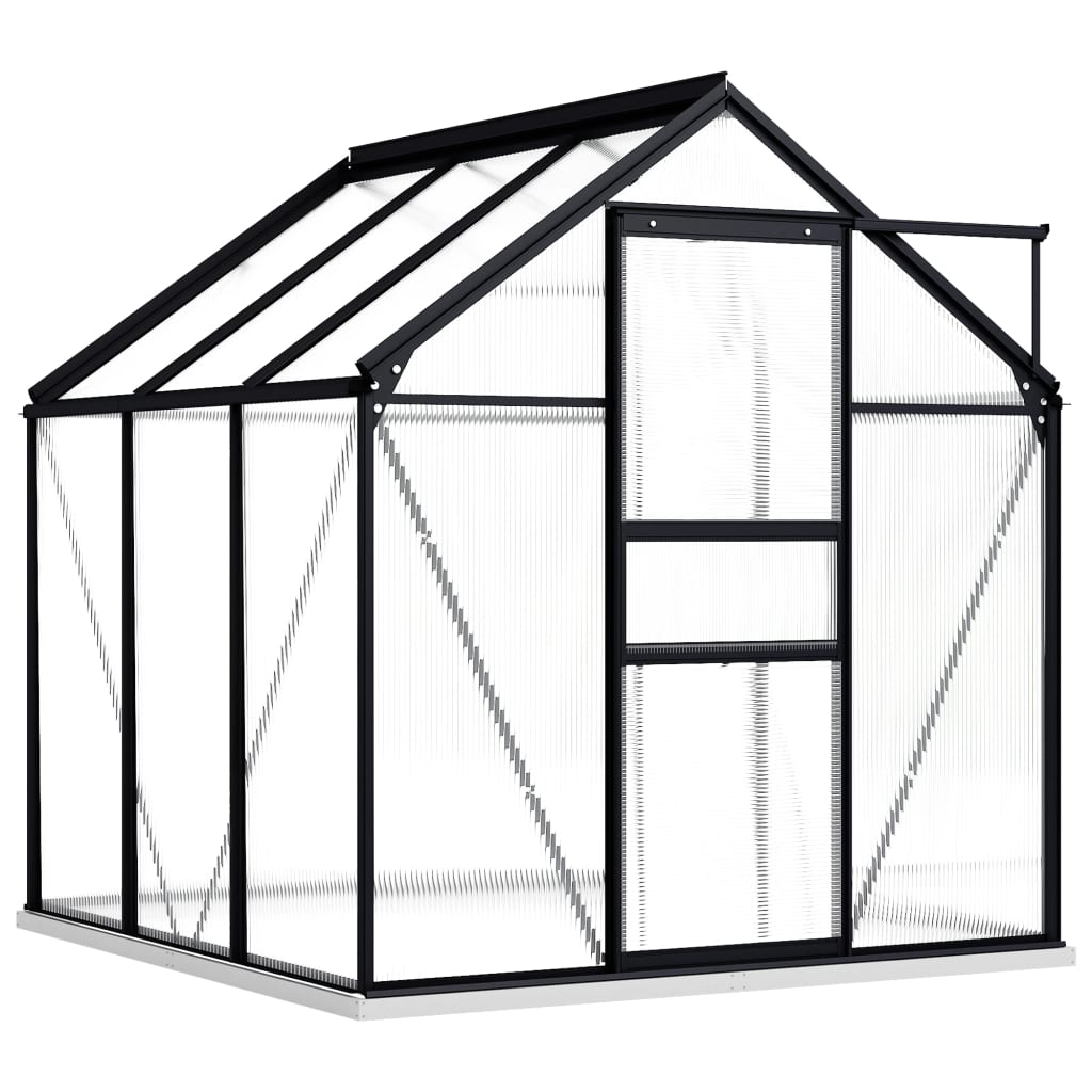 vidaXL Greenhouse Anthracite Aluminum Garden Shed Conservatory 27.6