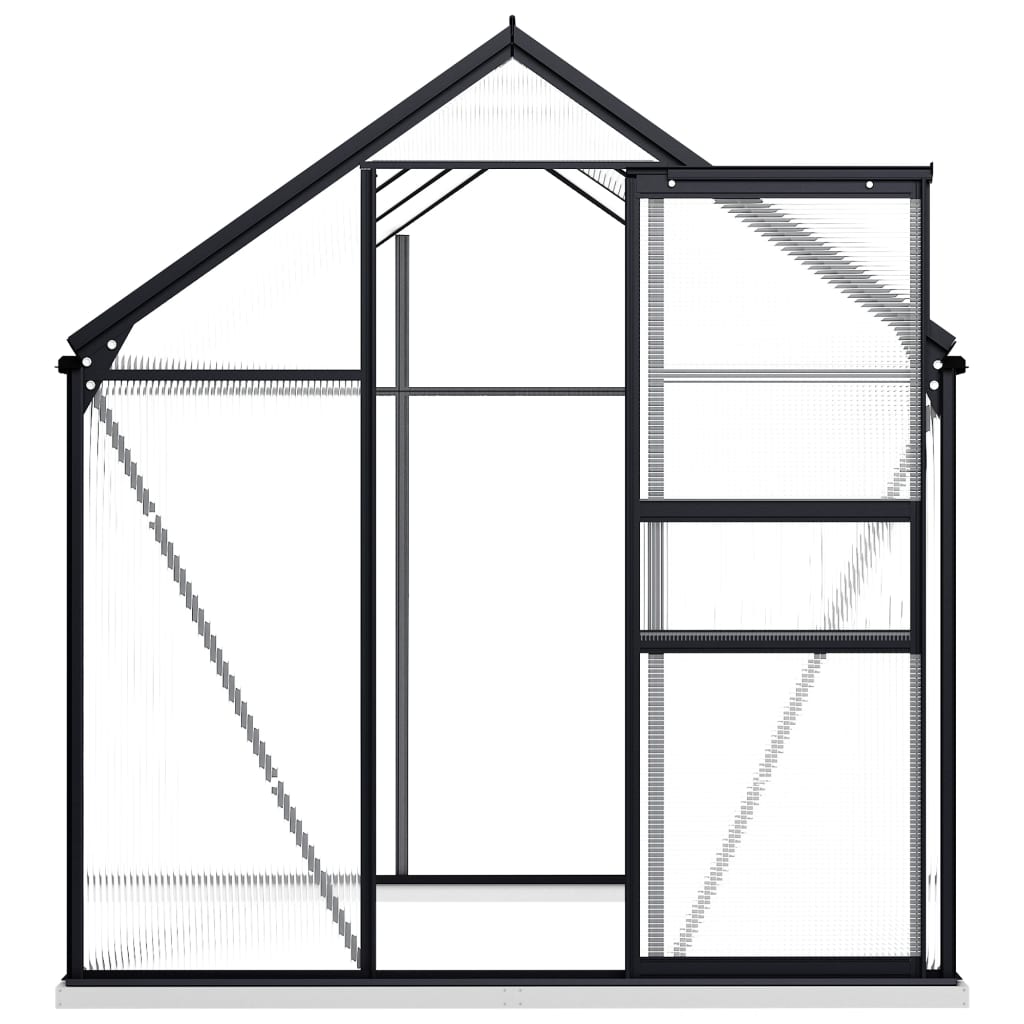 vidaXL Greenhouse Anthracite Aluminum Garden Shed Conservatory 27.6