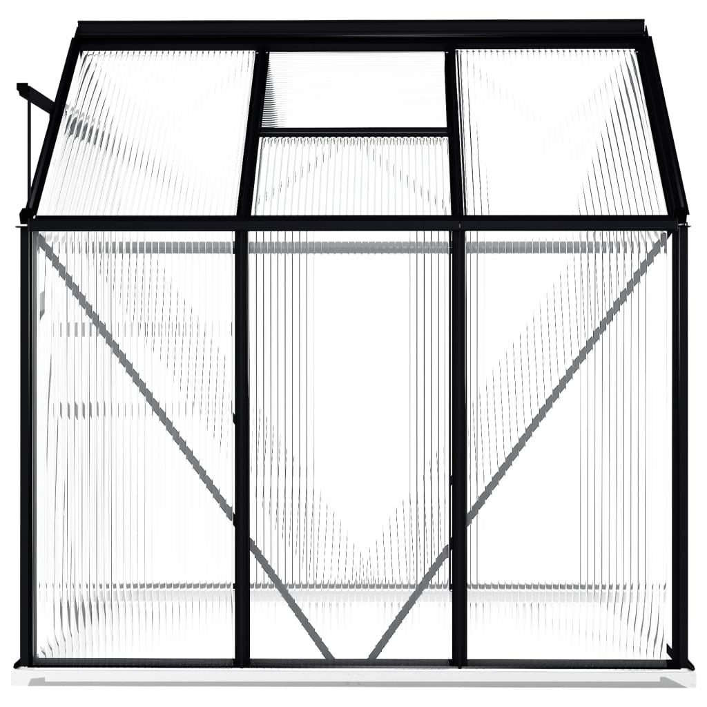 vidaXL Greenhouse Anthracite Aluminum Garden Shed Conservatory 27.6