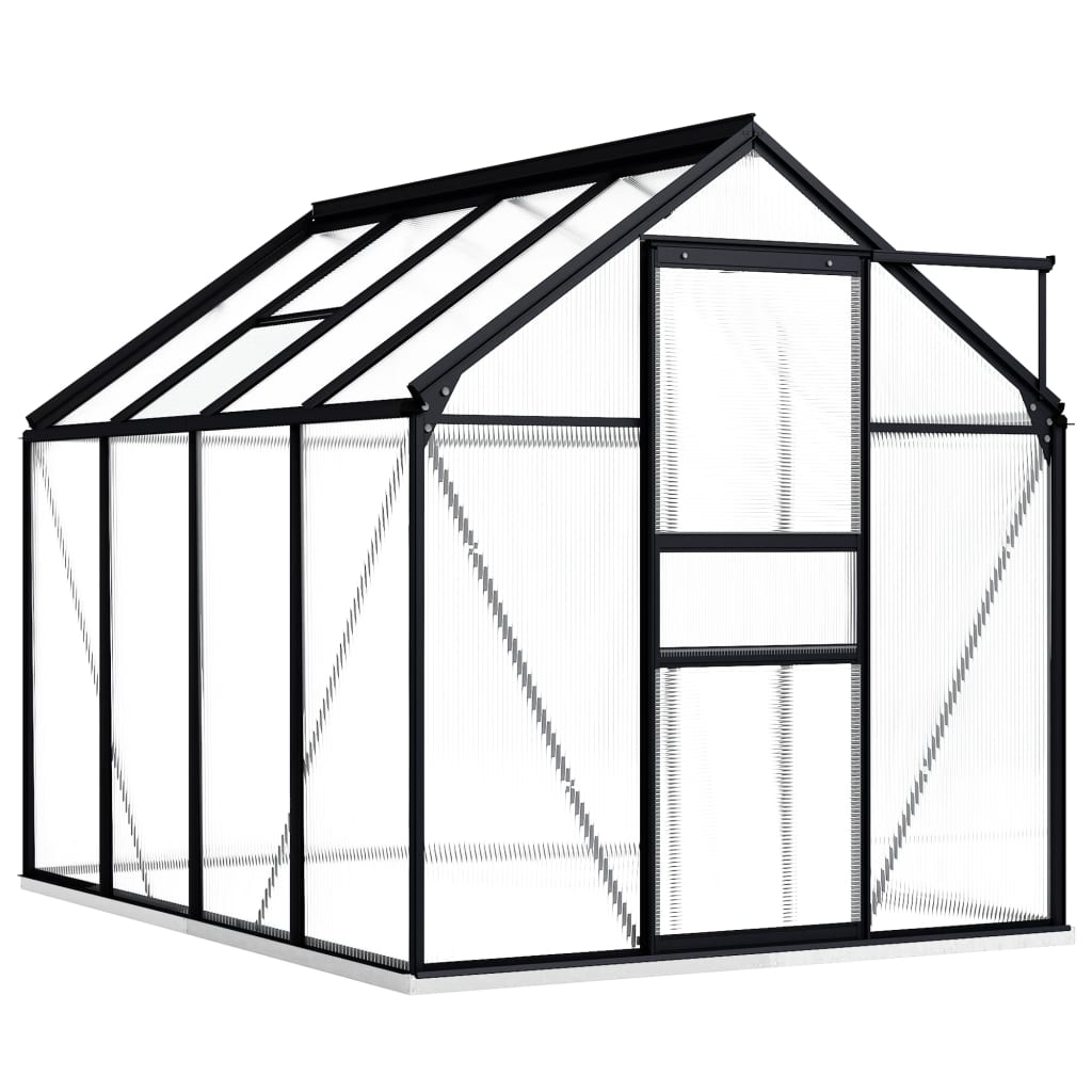 vidaXL Greenhouse Anthracite Aluminum Garden Shed Conservatory 27.6