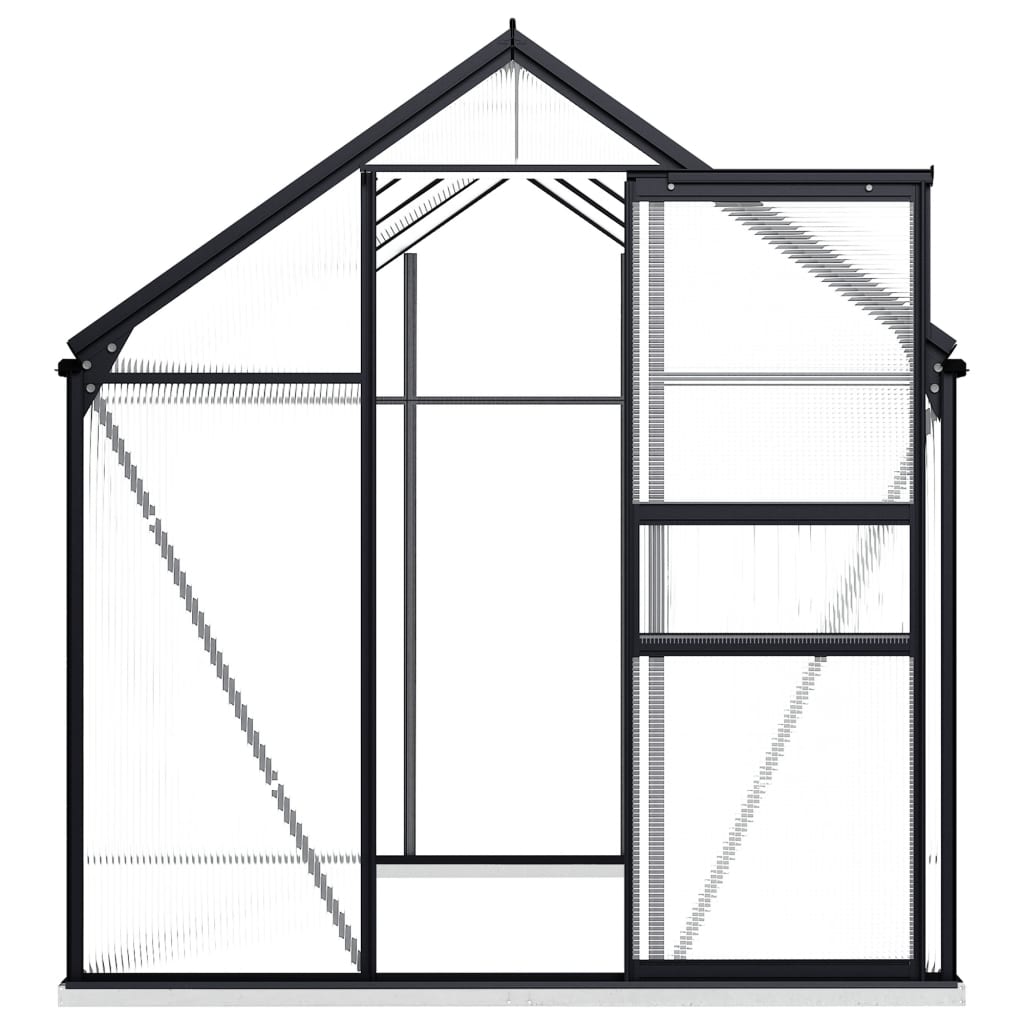 vidaXL Greenhouse Anthracite Aluminum Garden Shed Conservatory 27.6