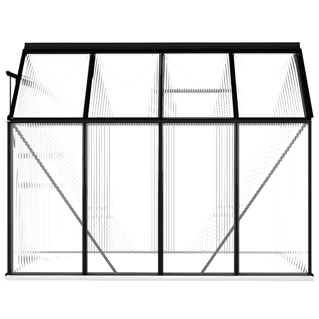 vidaXL Greenhouse Anthracite Aluminum Garden Shed Conservatory 27.6