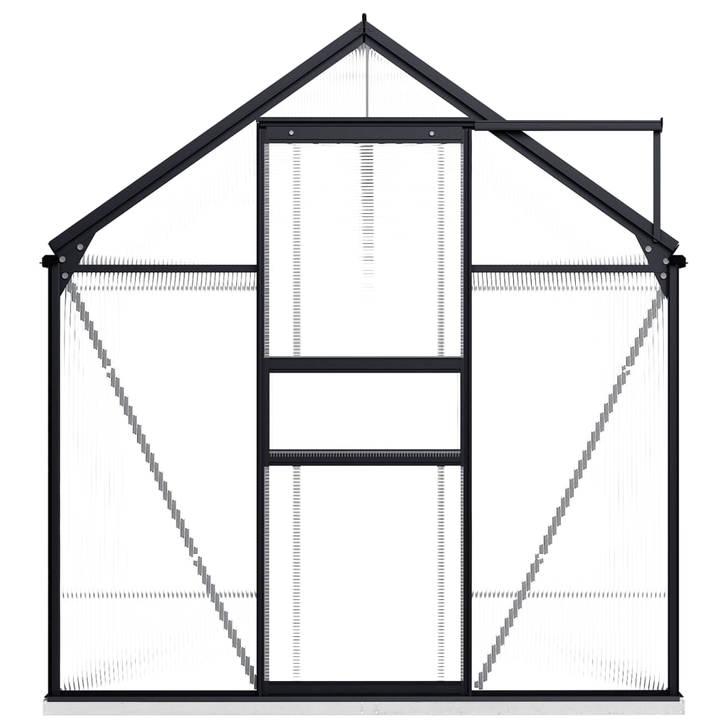 vidaXL Greenhouse Anthracite Aluminum Garden Shed Conservatory 27.6