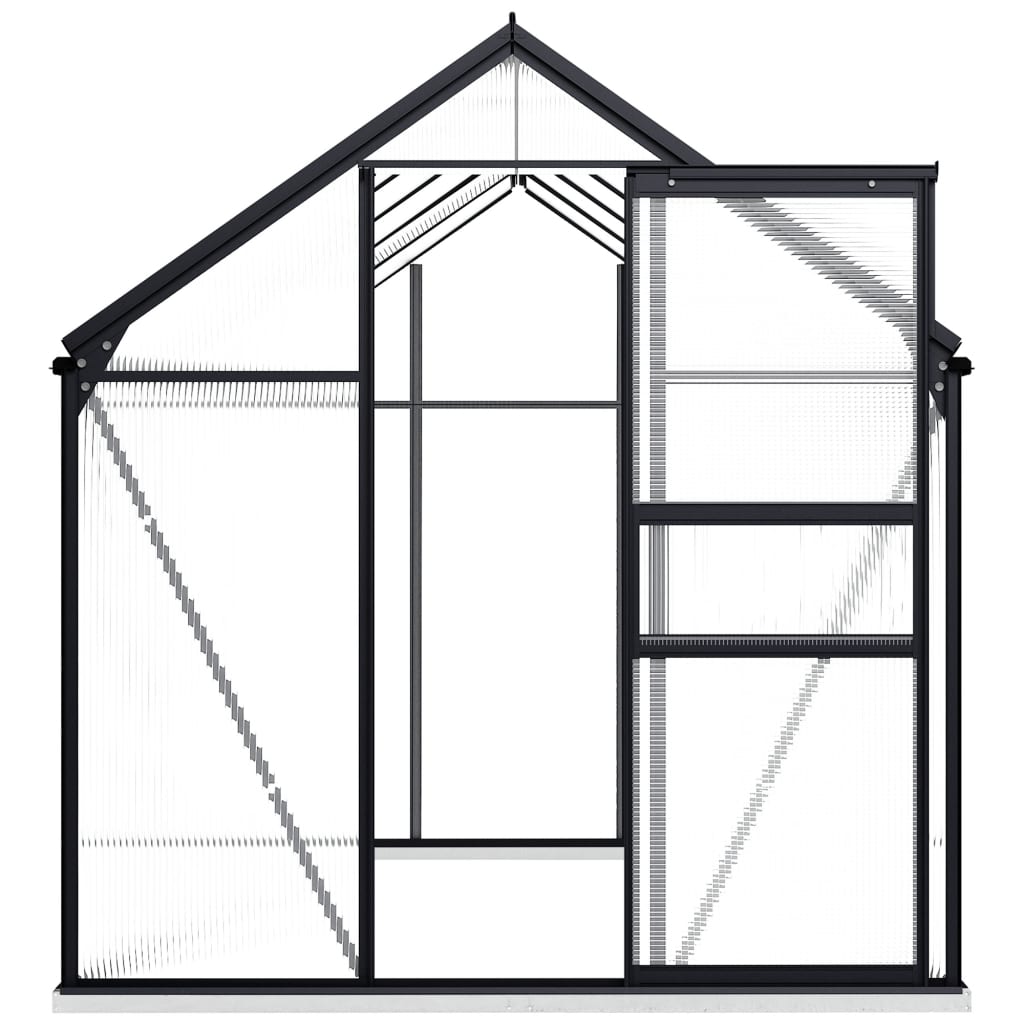 vidaXL Greenhouse Anthracite Aluminum Garden Shed Conservatory 27.6